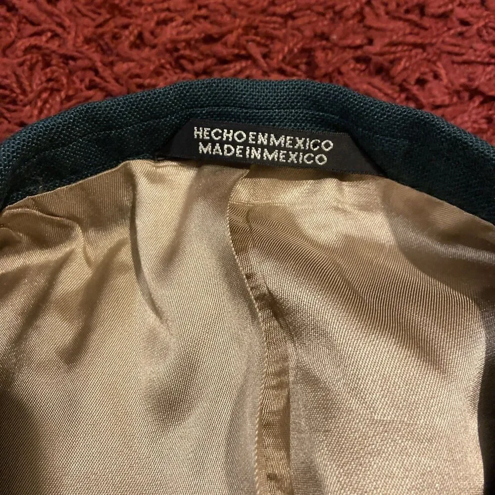 Luxury Stafford Blazer Green Sport Coat Men’s 48 Gold Buttons Suit Jacket USA